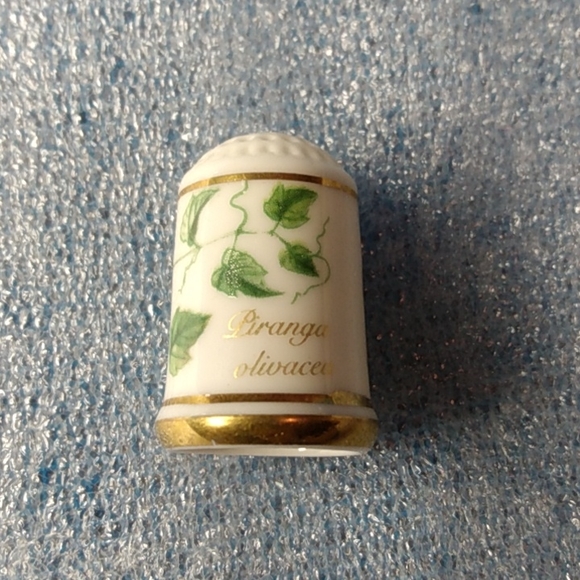 Franklin Porcelain 1979 Thimble Birds Flowers Scarlet Tanager Piranga Olivacea - Picture 2 of 4